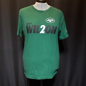 Nike New York Jets Zach Wilson #2 Green Short Sleeve Basic Tee Fan T-shirt XL